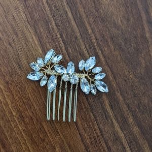 Crystal and Gold, Boho Bridal Hair Piece